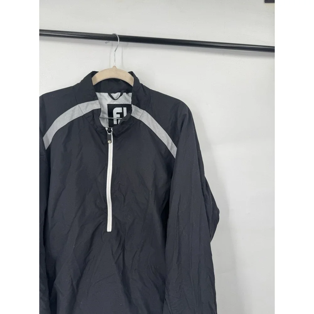 Footjoy Golfing Jacket Men Large Black Outdoor Preppy Sporty Pickleball Athletic